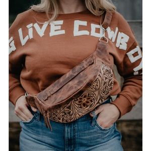 Tooled Rafter T bum bag